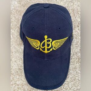 Breitling Navy Blue Cap with Yellow Wing Embroidery